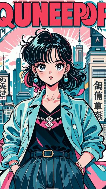 created in the style of japanese comics in the 1990s, with delicate and complex brushstrokes, a sense of coolness, a queen, indifference, close-ups of characters, lively expressions, no text or symbol