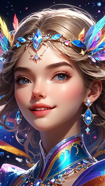 fantasy,colorful,stylish, complex,messy,hyper-detailed,character concept art, beautiful face,ultra-detailed face,twinkling and dazzling and sparkling,dynamic angle, high sense illustration,masterpiece