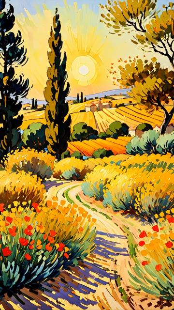 [["impressionist painting on canvas of provence, in the style of impressionist masters, warm colors, delicate brushstrokes --ar 1:2 --stylize 750","en"]]