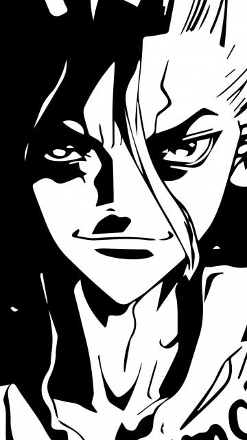 Senku Ishigami, AMOLED, Illustration, Black and White, Dr. Stone