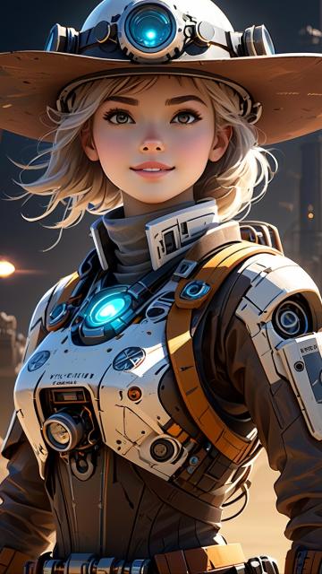 [["western mechanical girl, science fiction, movie light effects","en"]]